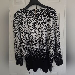 Chico's Black and White Patterned Sweater